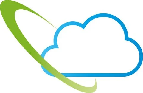 Cloud and circle, internet and IT logo Illustrazione stock