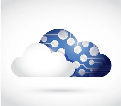 Cloud and circuit. illustration design Stock Illustration