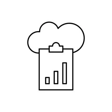 Cloud and clipboard chart icon. Simple line, outline vector elements of commerce イラスト素材