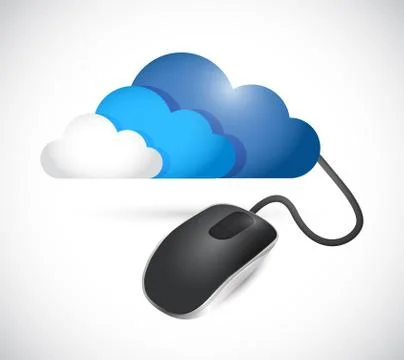 Cloud and computer mouse connection illustration Stock Illustration