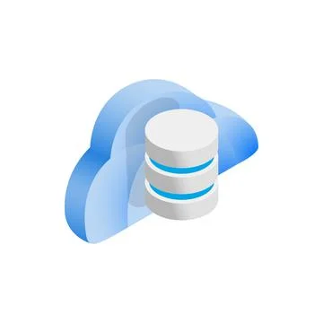 Cloud and data storage icon, isometric 3d style Stock Illustration