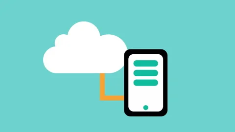 Cloud And Desktop icon 2d Animation with Alpha Matte Stock Footage 336039110