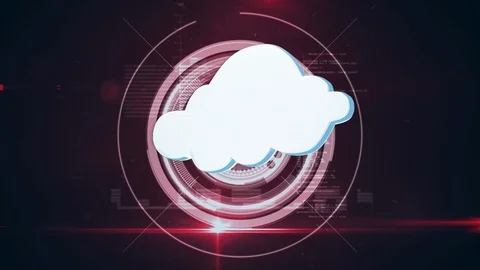 Cloud and different icons with digital circles and program codes in the Video stock 110724675