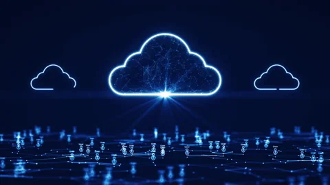 Cloud and edge computing technology concepts support a large number of users. Th Stock Footage 202053328