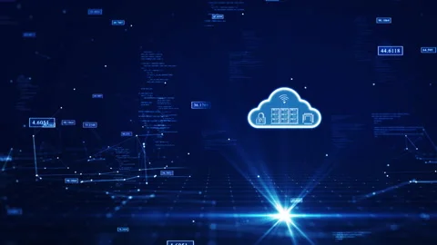 Cloud and edge computing technology concepts with cybersecurity protection. Ther Stock Footage 205029919