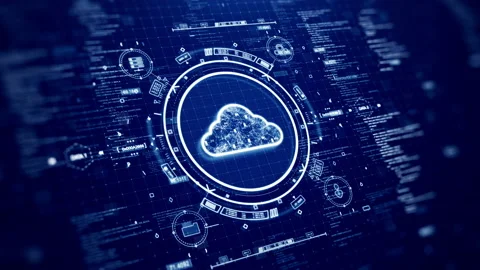 Cloud and edge computing technology concepts with cybersecurity data protection. Stock Footage 213242244