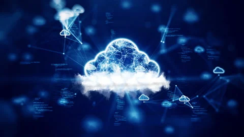 Cloud and edge computing technology concepts with cybersecurity data protection. Stock Footage 217413215