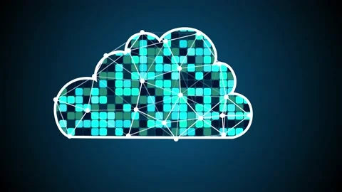 Cloud and edge computing technology concept with cybersecurity data protection Stock Footage 226817673