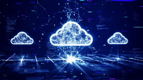 Cloud and edge computing technology concept with cybersecurity data protection s Stock Footage 232328670