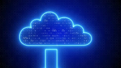 Cloud and edge computing technology concept with cybersecurity data protection Stock Footage 262307474