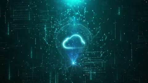 Cloud and edge computing technology data transfer concept cloud icon Abstract Stock Footage 312854207