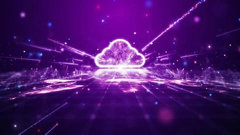 Cloud and edge computing technology data transfer Backup storage concept. A.. Stock Illustration