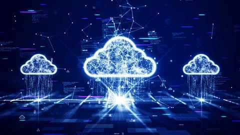 Cloud and edge computing technology concept with cybersecurity data protect.. Stock-Fotos