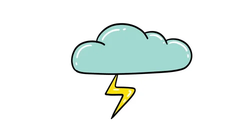 CLOUD AND FLASH CARTOON V2 Stock Footage 244250777