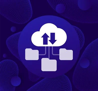 Cloud and folders vector icon Illustrazione stock