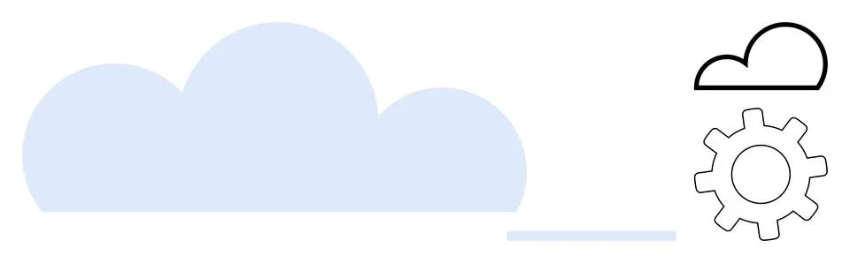 Cloud and Gear Representing Cloud Computing and Integration Concepts Stock Illustration