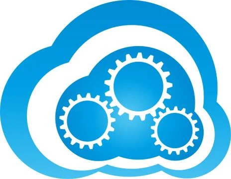 Cloud and gears, Internet and Apps Logo Stock Illustration