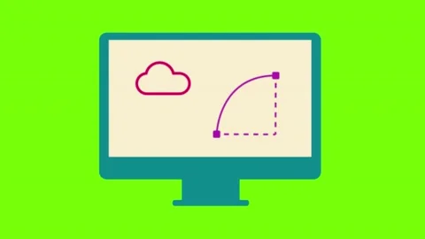 Cloud and graph icons on the media screen; cloud computing and technology Stock Footage 164386979