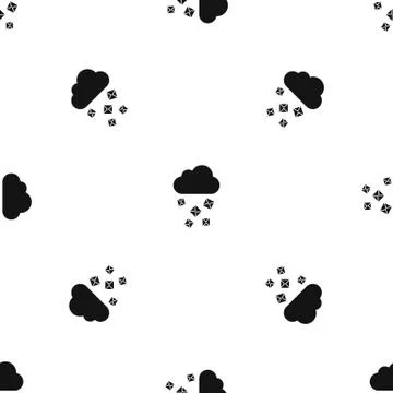 Cloud and hail pattern seamless black Stock Illustration