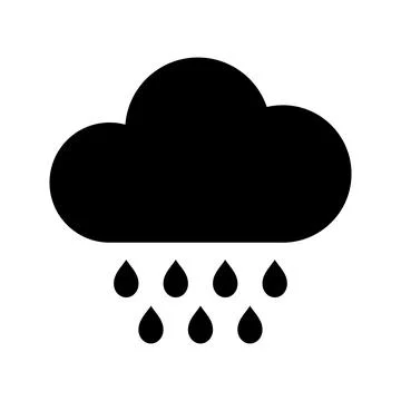 Cloud and Heavy rain icon. Rain weather forecast symbol isolated on white Stock Illustration