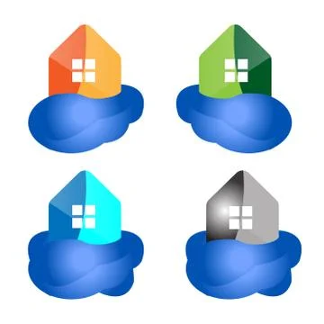 Cloud and house Stock Illustration