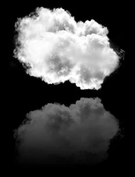 Cloud and its reflection isolated over black background Stock Illustration