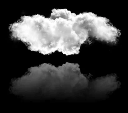 Cloud and its reflection isolated over black background イラスト素材