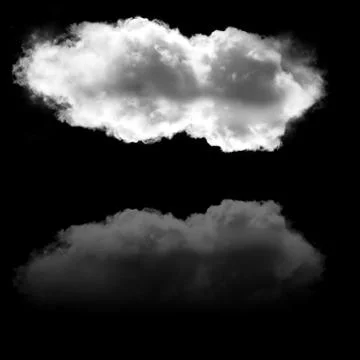 Cloud and its reflection isolated over black background Stock Illustration
