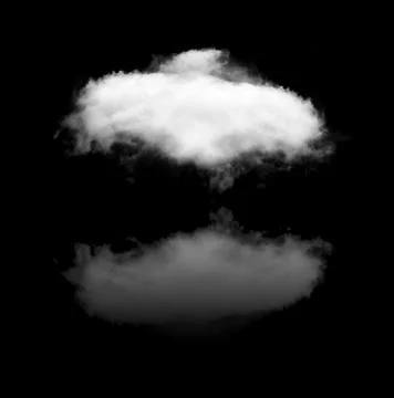 Cloud and its reflection over black background イラスト素材