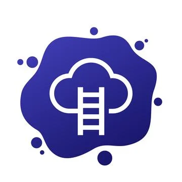 Cloud and ladder icon, vector pictogram Stock Illustration