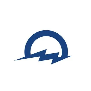 Cloud and Lightning Logo icon Template Vector Design Stock Illustration