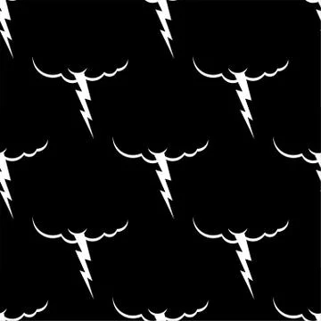 Cloud and lightning pattern seamless. Thunderstorm background. Storm weather  Stock Illustration