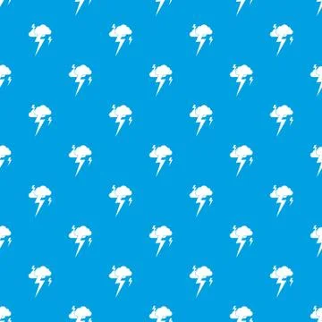 Cloud and lightning pattern seamless blue イラスト素材