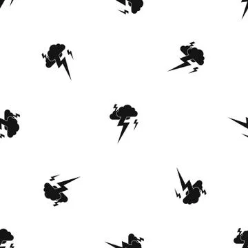 Cloud and lightning pattern seamless black Illustrazione stock