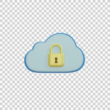 Cloud and locked padlock. Security data to cloud computing concept 스톡 일러스트