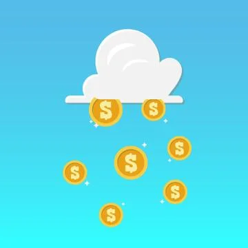 Cloud and money rain Illustrazione stock