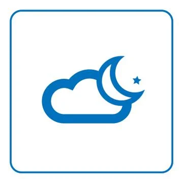Cloud and moon icon Stock Illustration