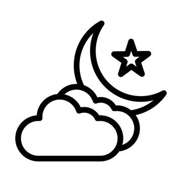 Cloud And Moon Vector Icon Design Illustration Illustrazione stock