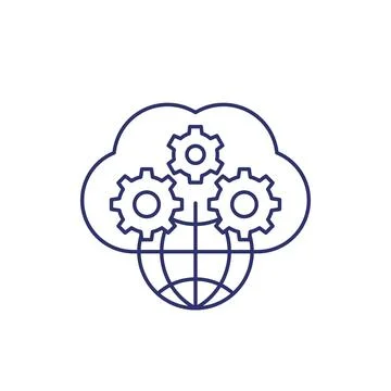 Cloud and network line icon イラスト素材