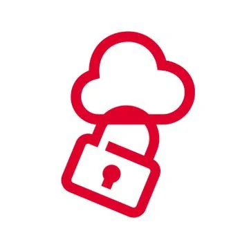Cloud and padlock. Protected cloud computing service concept. Vector Illustra Stock Illustration