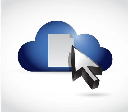 Cloud and paper document in top. illustration Ilustração Stock