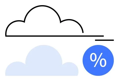 Cloud and Percentage Symbol Representing Weather Forecast and Data Analysis Illustrazione stock
