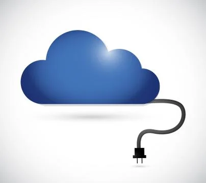 Cloud and power cable illustration design Illustrazione stock