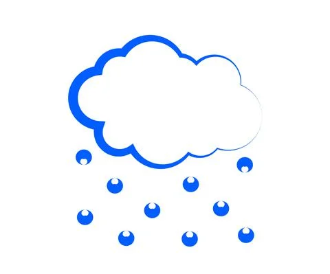 Cloud and precipitation in the form of snow on a white background. Stock Illustration