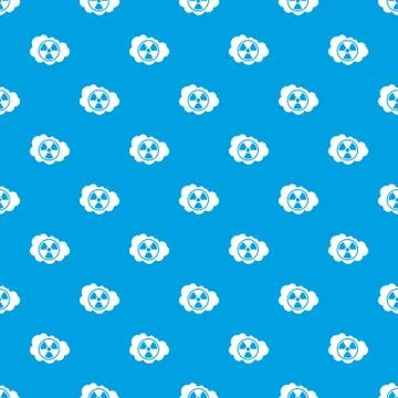 Cloud and radioactive sign pattern seamless blue Stock Illustration