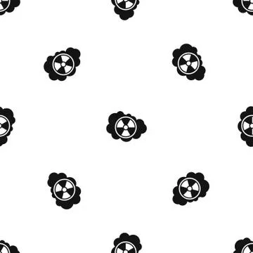 Cloud and radioactive sign pattern seamless black 스톡 일러스트