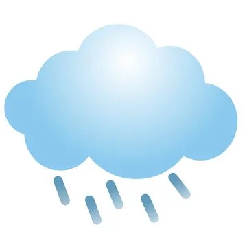 Cloud and Rain Clipart icon vector, vector illustration Illustrazione stock