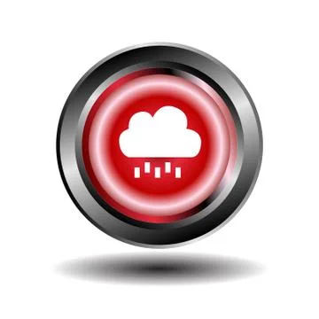 Cloud and rain icon button Stock Illustration