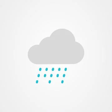 Cloud and rain icon vector design Stock Illustration