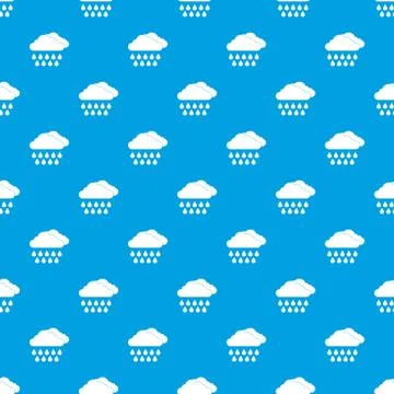Cloud and rain pattern seamless blue 스톡 일러스트